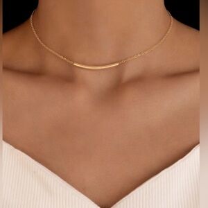 Madewell Gold Bar Choker Necklace